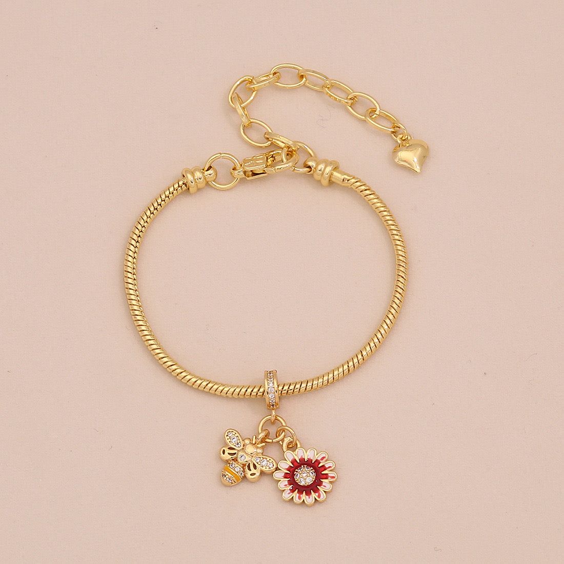 Daisy Heart DIY Charm Bracelet