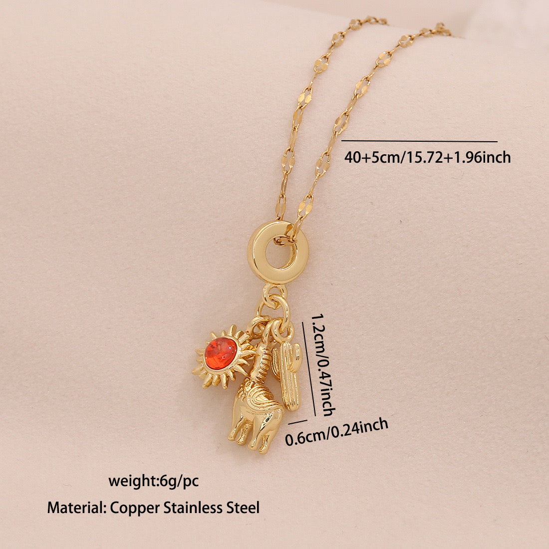 Four-Leaf Clover Heart Daisy Pendant Necklace