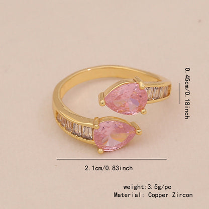 Heart Zircon Bowknot Open Ring