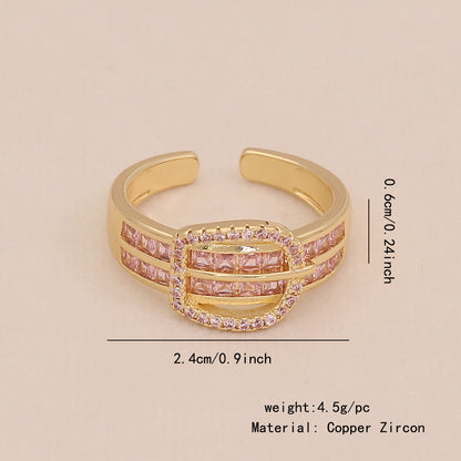 Heart Zircon Bowknot Open Ring