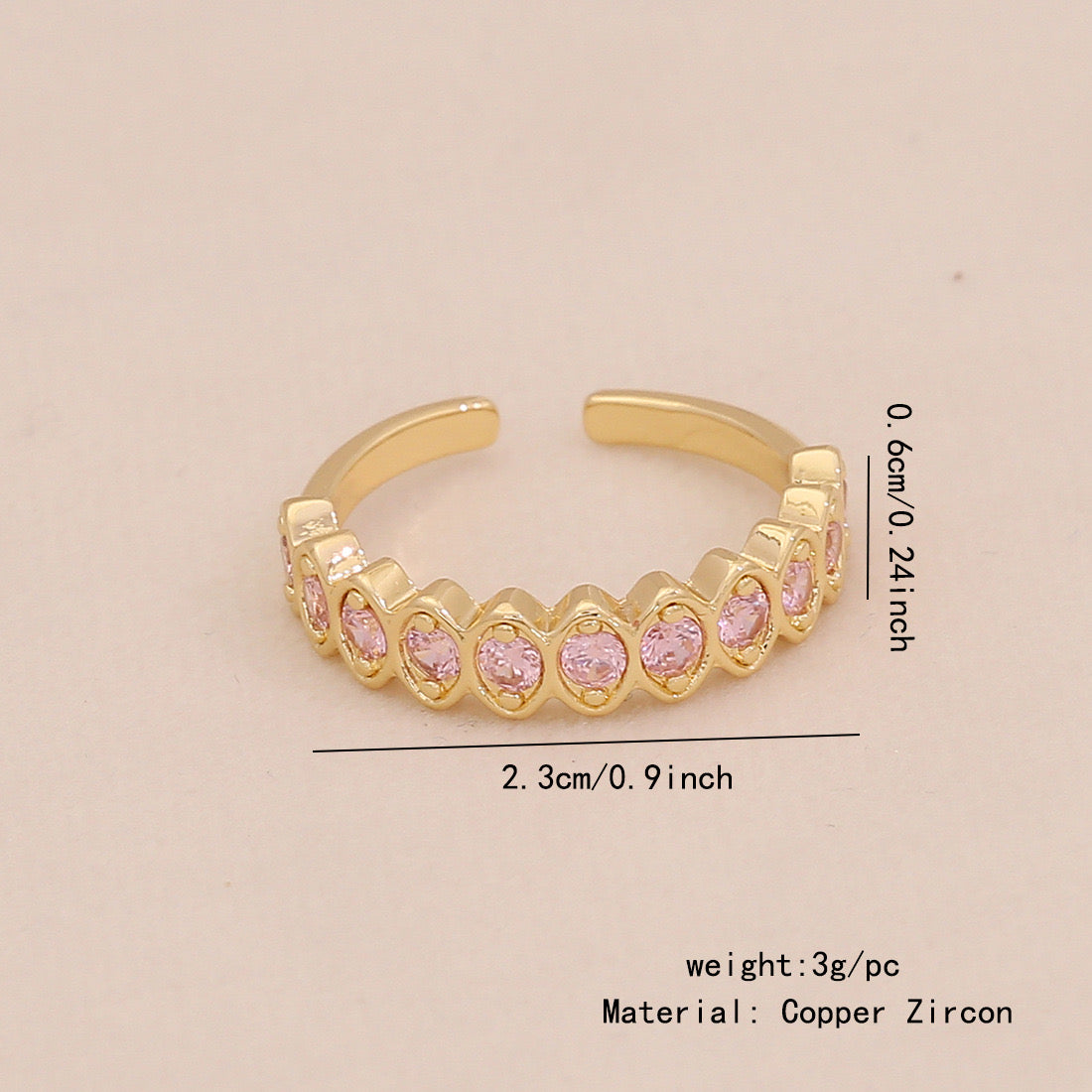 Heart Zircon Bowknot Open Ring