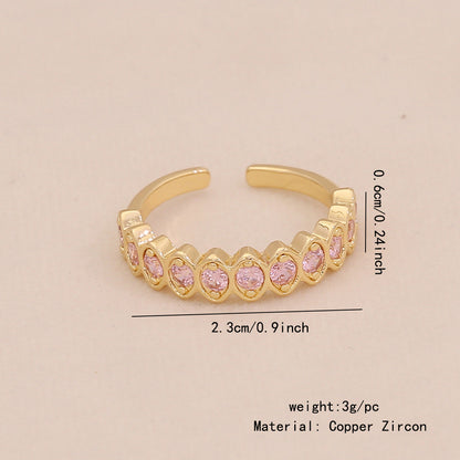 Heart Zircon Bowknot Open Ring