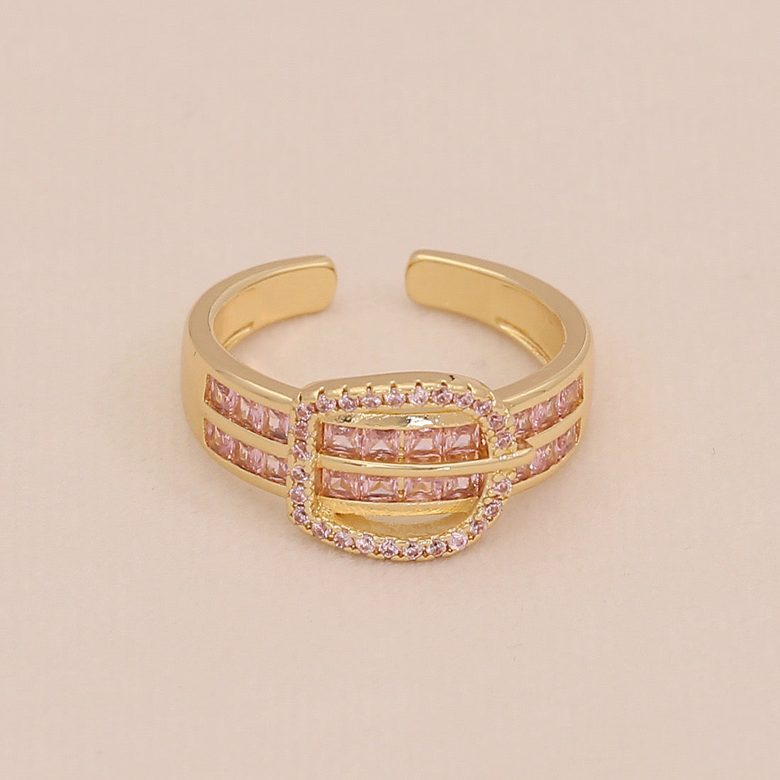 Heart Zircon Bowknot Open Ring