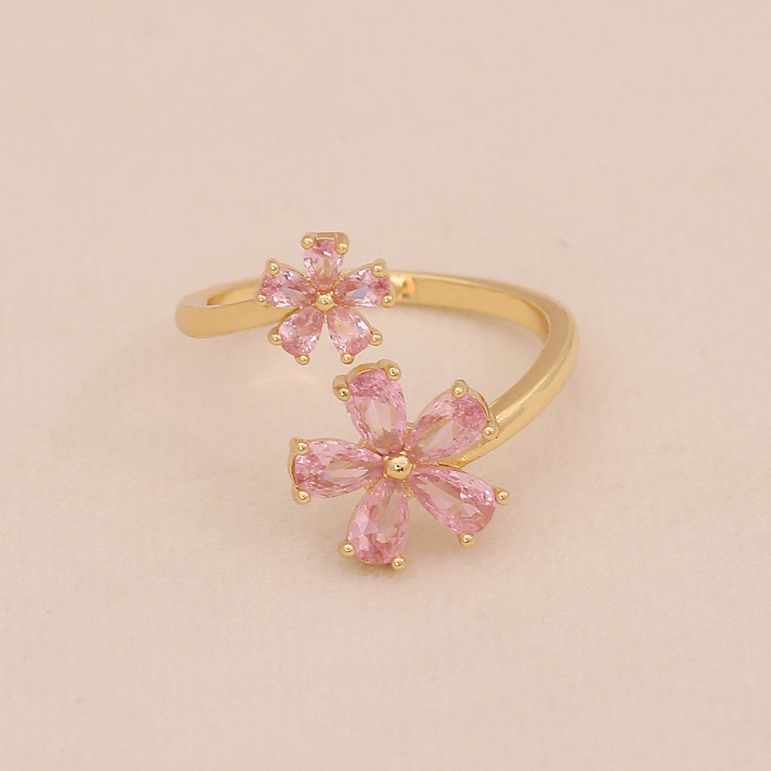 Heart Zircon Bowknot Open Ring