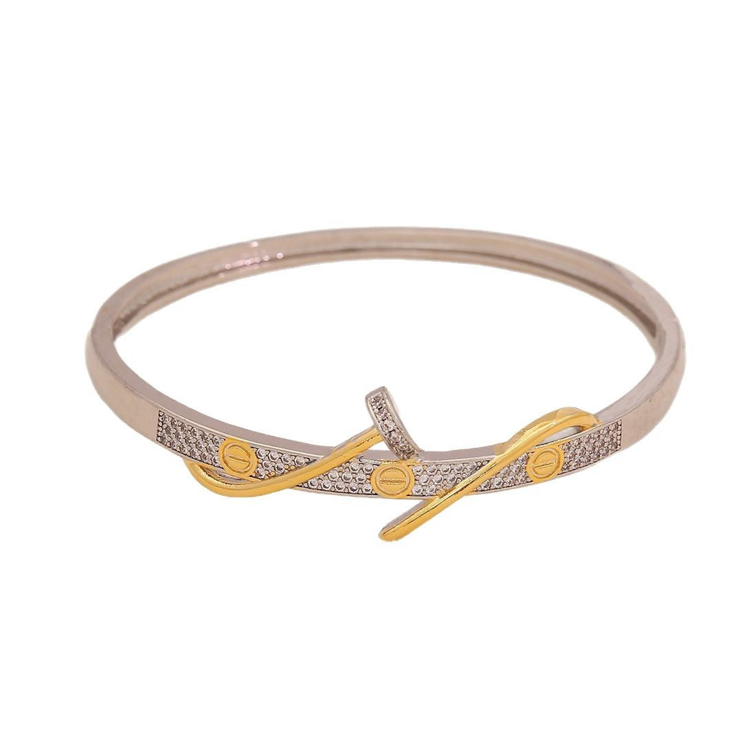 Gold Heart Leopard Snake Cuff Bracelet