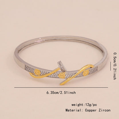 Gold Heart Leopard Snake Cuff Bracelet