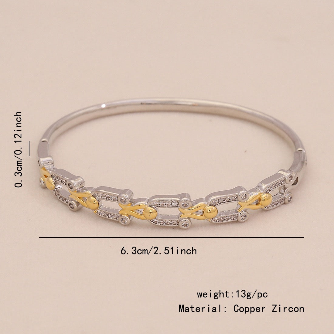 Gold Heart Leopard Snake Cuff Bracelet