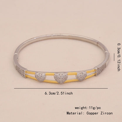 Gold Heart Leopard Snake Cuff Bracelet