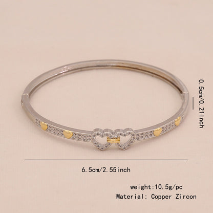 Gold Heart Leopard Snake Cuff Bracelet