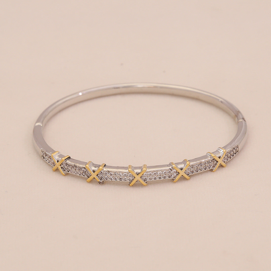 Gold Heart Leopard Snake Cuff Bracelet