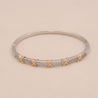 Gold Heart Leopard Snake Cuff Bracelet