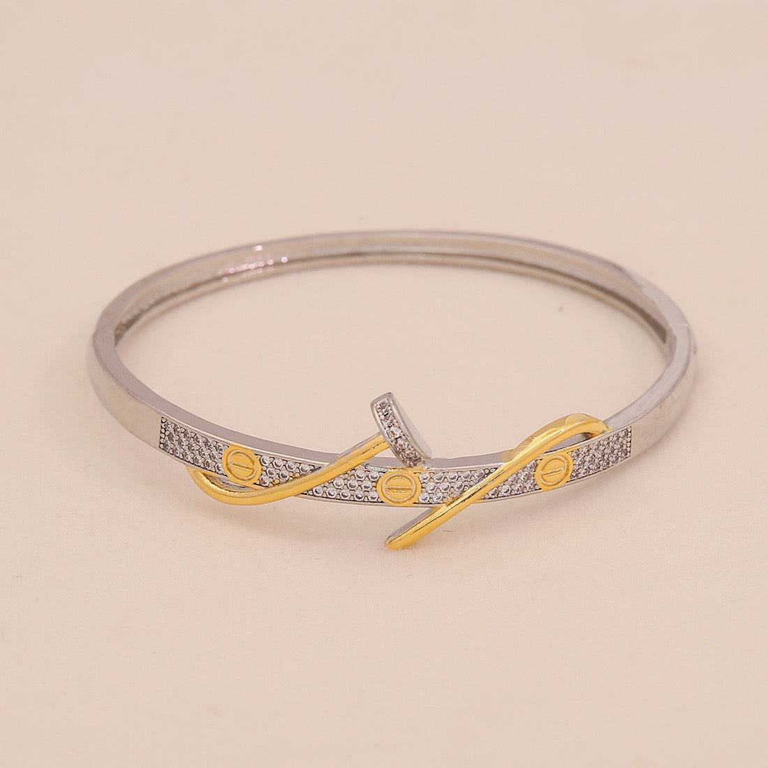 Gold Heart Leopard Snake Cuff Bracelet