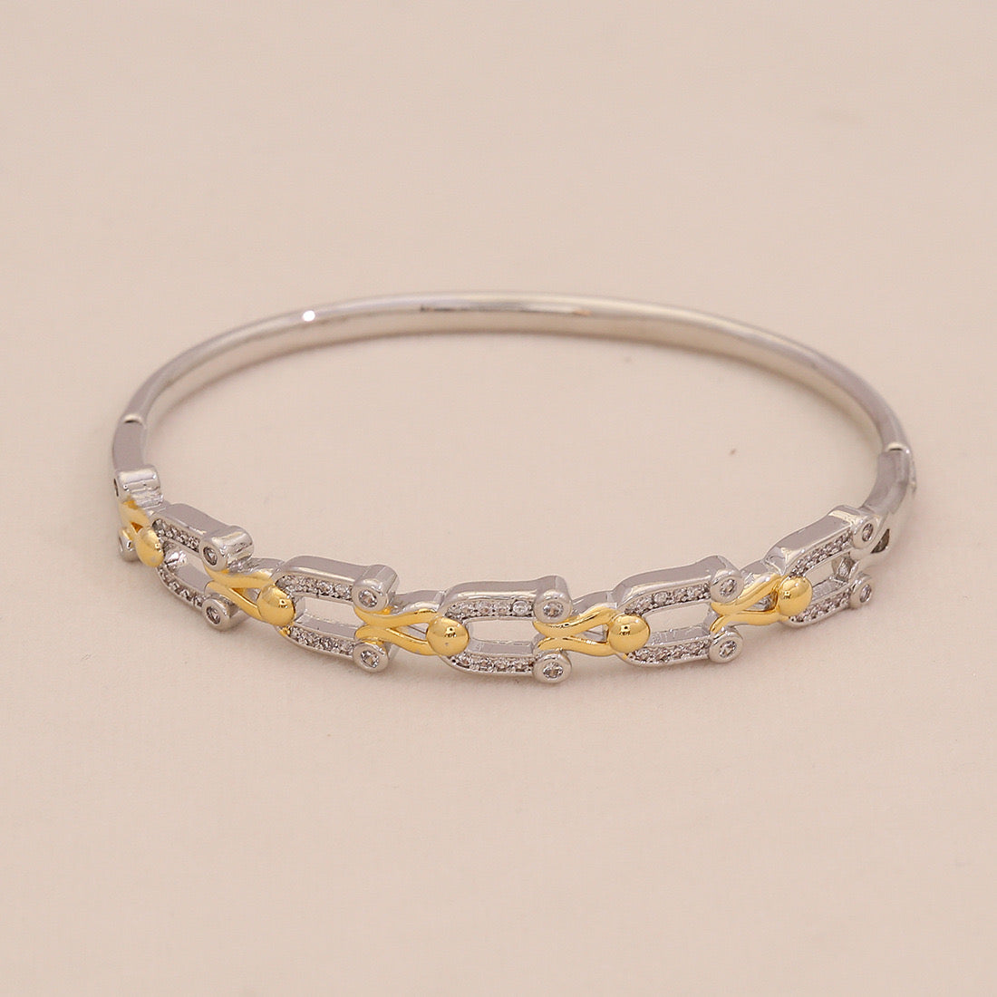 Gold Heart Leopard Snake Cuff Bracelet