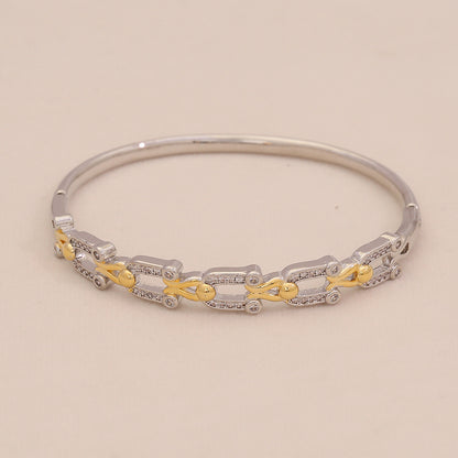 Gold Heart Leopard Snake Cuff Bracelet