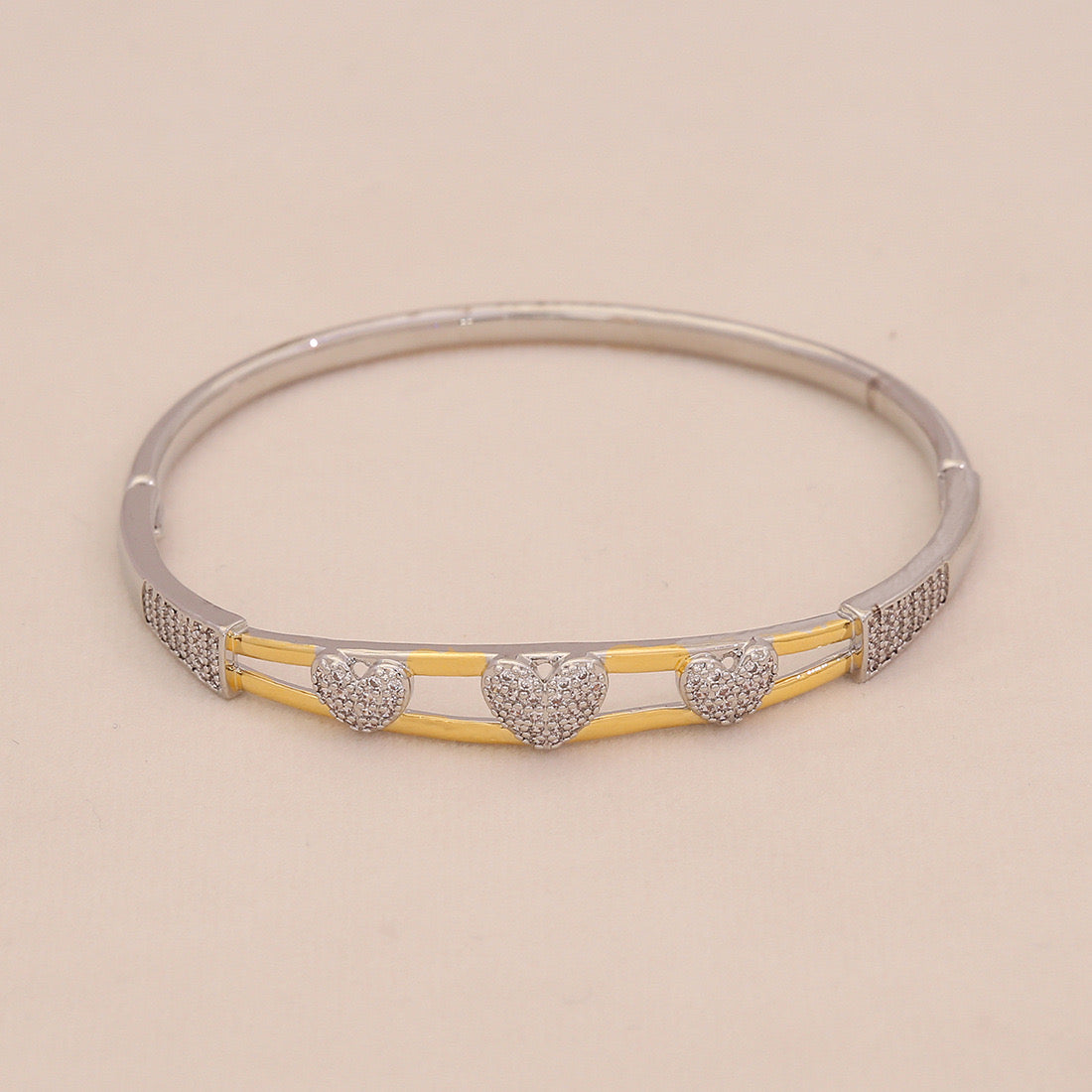 Gold Heart Leopard Snake Cuff Bracelet