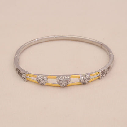 Gold Heart Leopard Snake Cuff Bracelet