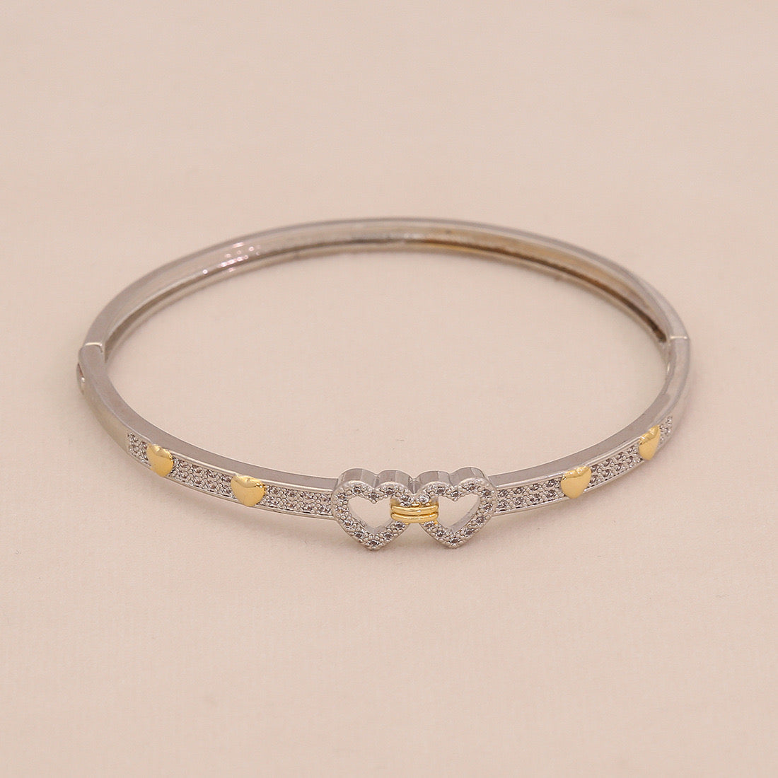 Gold Heart Leopard Snake Cuff Bracelet