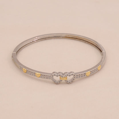 Gold Heart Leopard Snake Cuff Bracelet