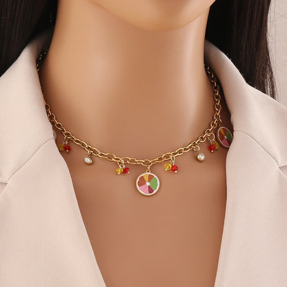 Fruit Crystal Pendant Necklace