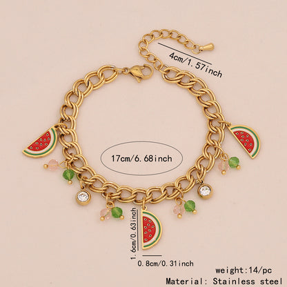 Fruit Crystal Pendant Necklace