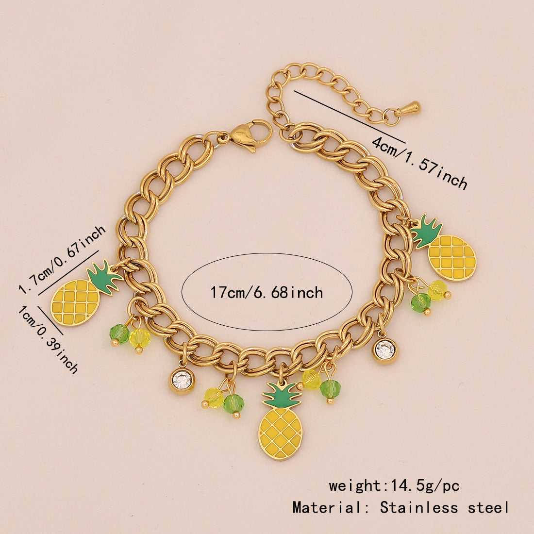 Fruit Crystal Pendant Necklace