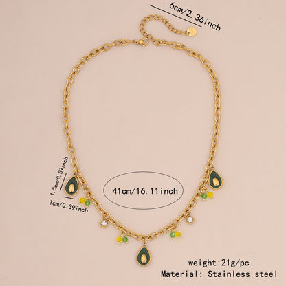 Fruit Crystal Pendant Necklace