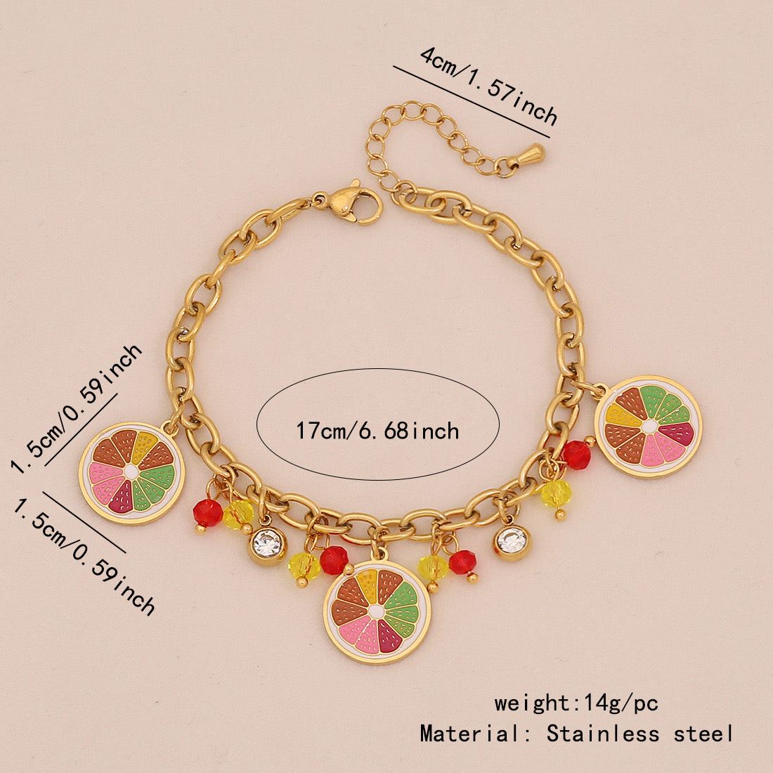 Fruit Crystal Pendant Necklace