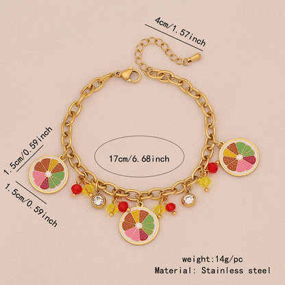 Fruit Crystal Pendant Necklace