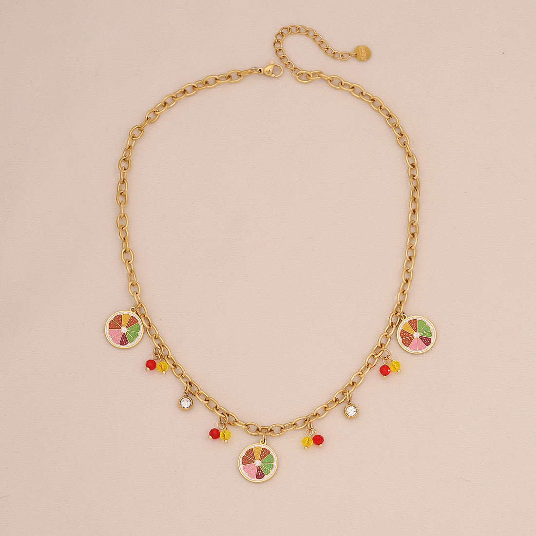 Fruit Crystal Pendant Necklace