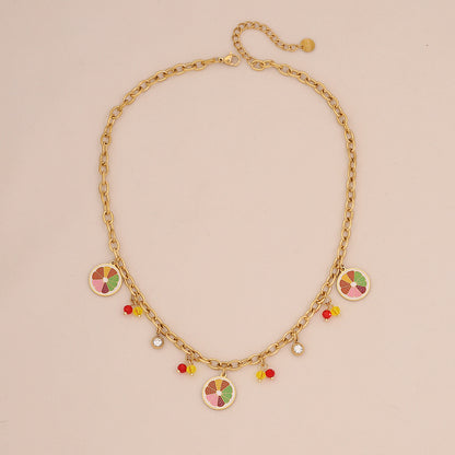 Fruit Crystal Pendant Necklace