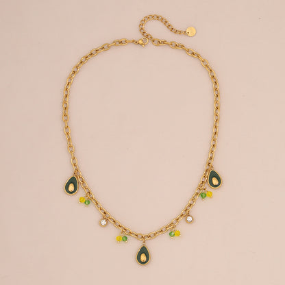 Fruit Crystal Pendant Necklace