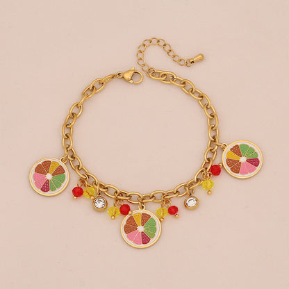 Fruit Crystal Pendant Necklace
