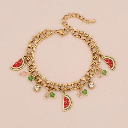 Fruit Crystal Pendant Necklace