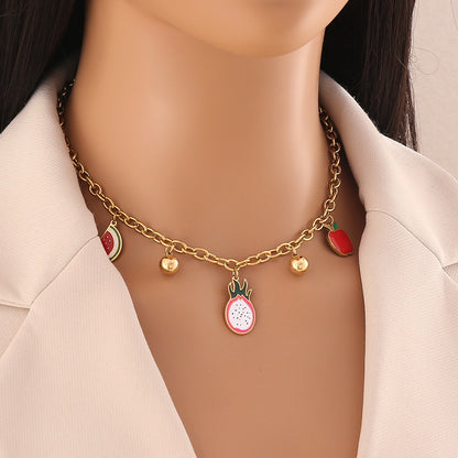 Watermelon Apple Chilli Pendant Necklace