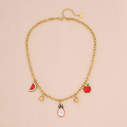 Watermelon Apple Chilli Pendant Necklace