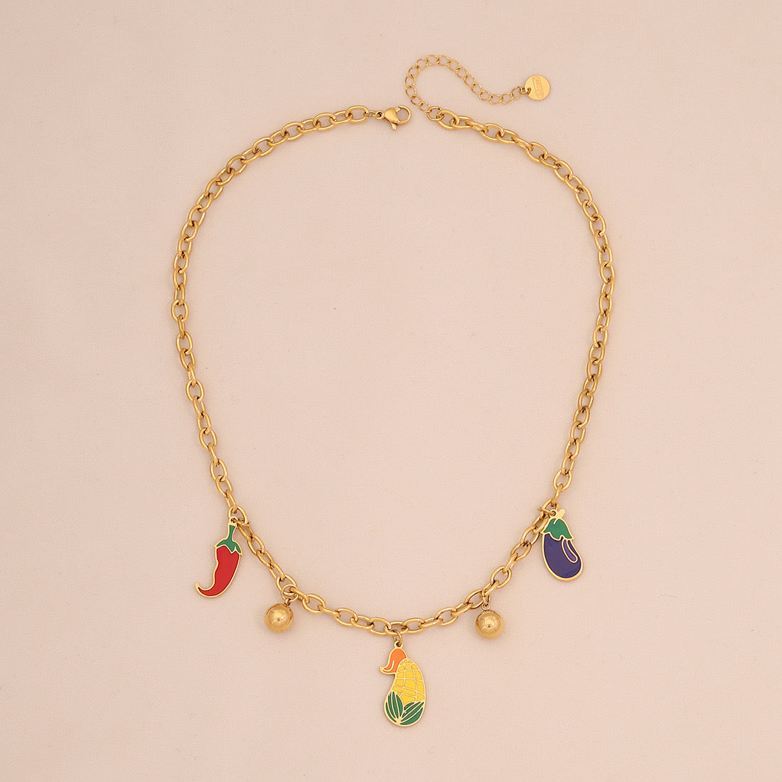 Watermelon Apple Chilli Pendant Necklace