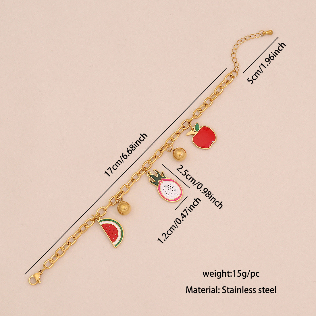 Watermelon Apple Chilli Pendant Necklace