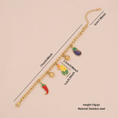 Watermelon Apple Chilli Pendant Necklace