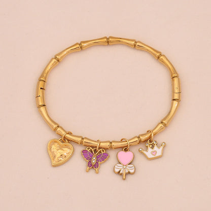 Starfish Shell & Butterfly Flower Bracelet