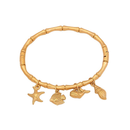 Starfish Shell & Butterfly Flower Bracelet