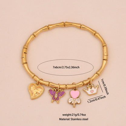 Starfish Shell & Butterfly Flower Bracelet