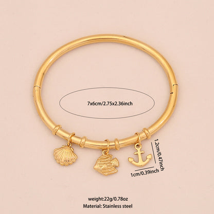 Starfish Shell & Butterfly Flower Bracelet