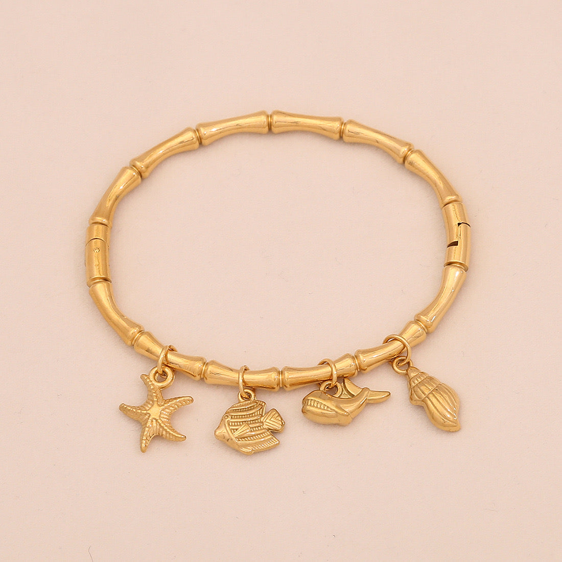 Starfish Shell & Butterfly Flower Bracelet