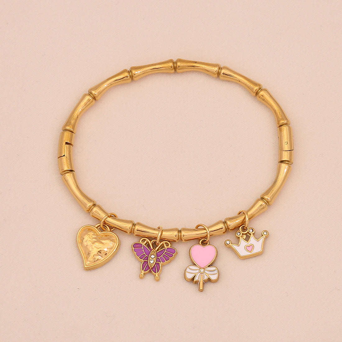 Starfish Shell & Butterfly Flower Bracelet