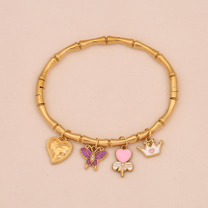 Starfish Shell & Butterfly Flower Bracelet