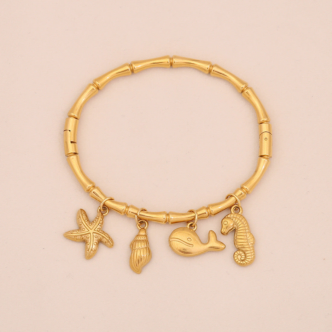 Starfish Shell & Butterfly Flower Bracelet
