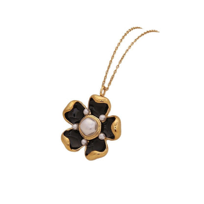 Pearl Flower Stainless Steel Necklace