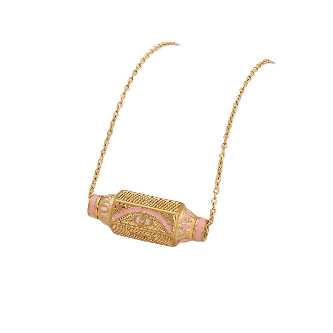 Evil Eye Hexagon Stainless Steel Necklace