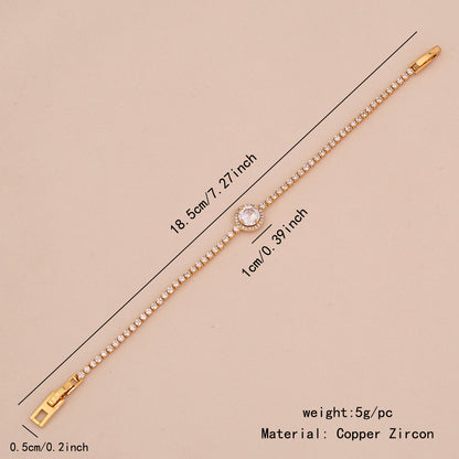 Zircon Heart 18K Gold-Plated Floral Bracelet