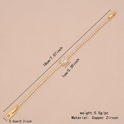 Zircon Heart 18K Gold-Plated Floral Bracelet